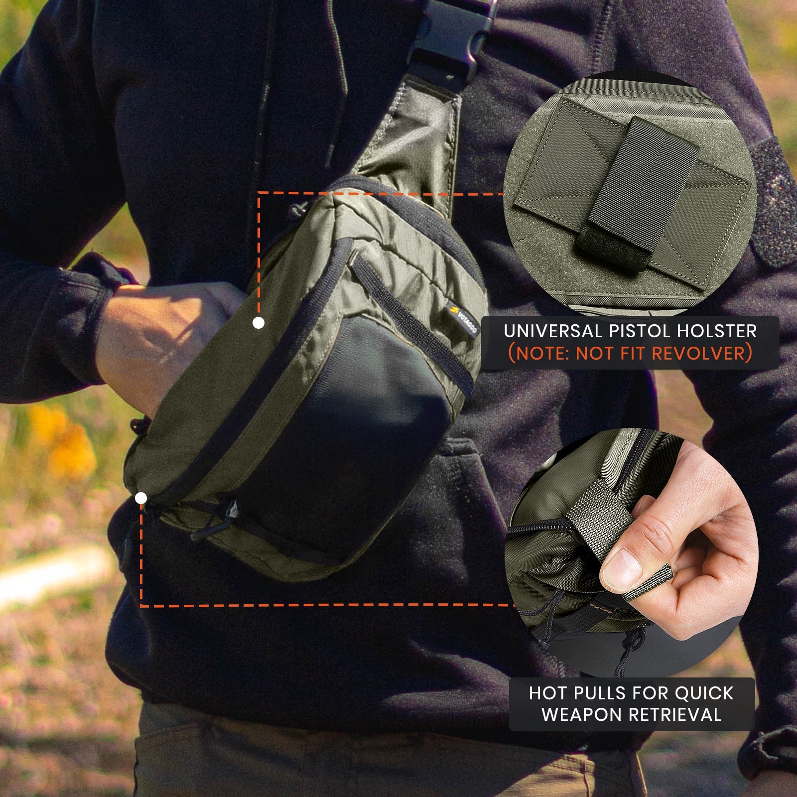 Votagoo Tactical CCW Fanny Bag Adjustable Waist Belt Tactical Waist Bag Handgun Pouch-1