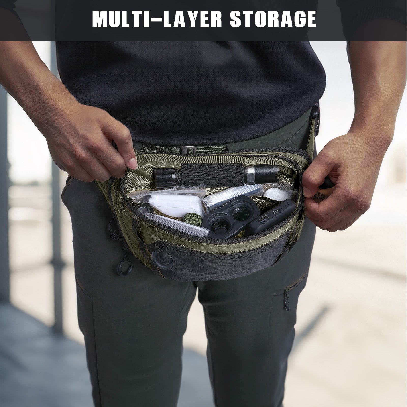 Votagoo Tactical CCW Fanny Bag Adjustable Waist Belt Tactical Waist Bag Handgun Pouch-2