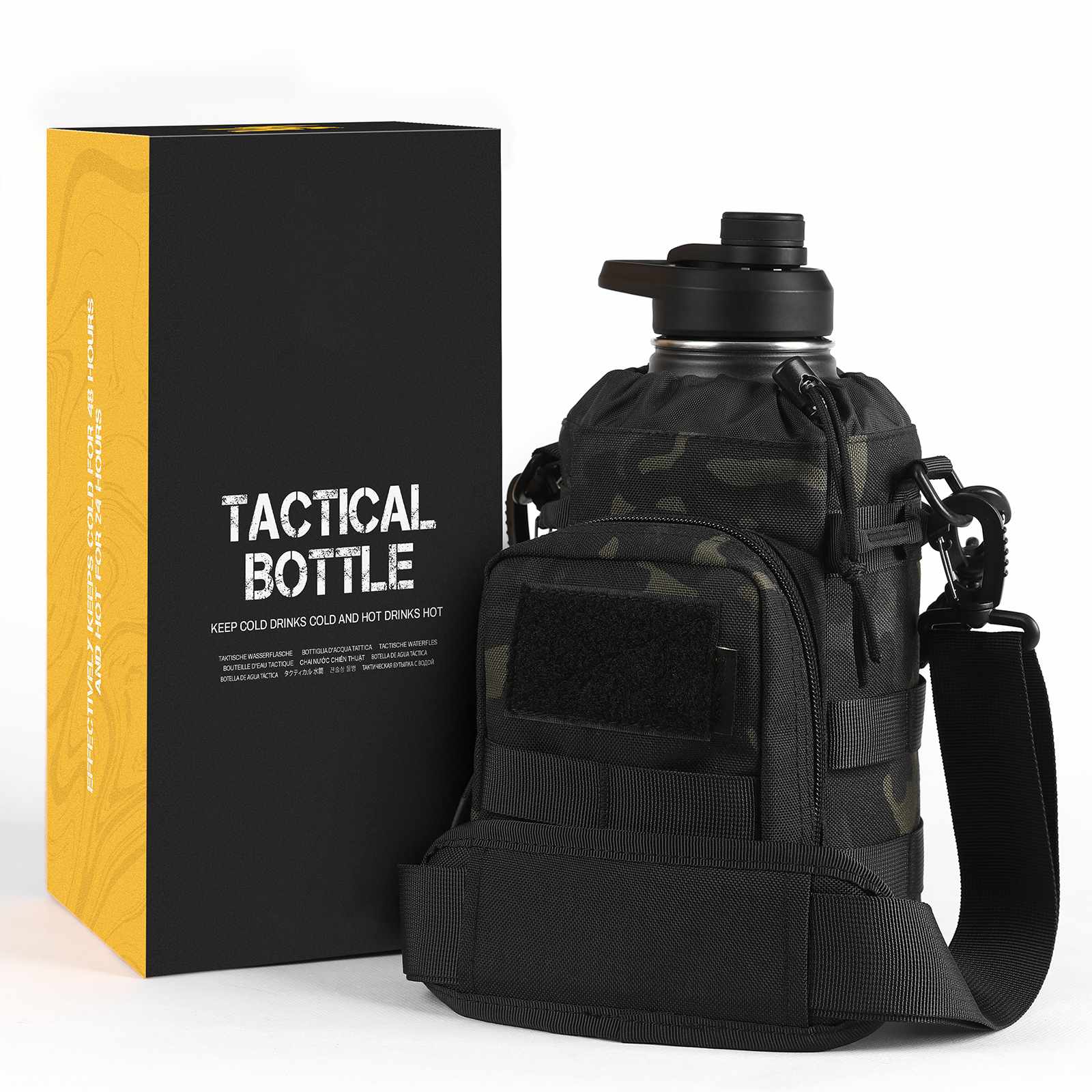 Votagoo 64Oz Half Gallon Stainless Steel Insulated Tactical Water Bottle with Metal Military Water Bottle Tactical Carrier Bag-6