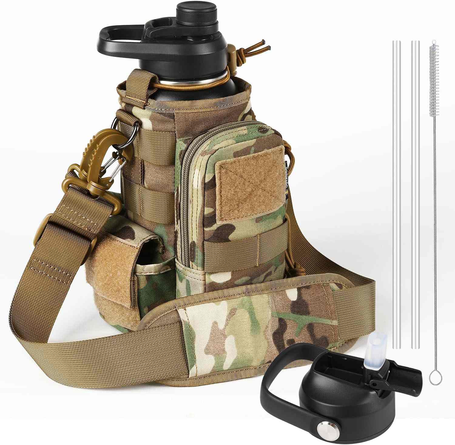 Votagoo 64Oz Half Gallon Stainless Steel Insulated Tactical Water Bottle with Metal Military Water Bottle Tactical Carrier Bag-7