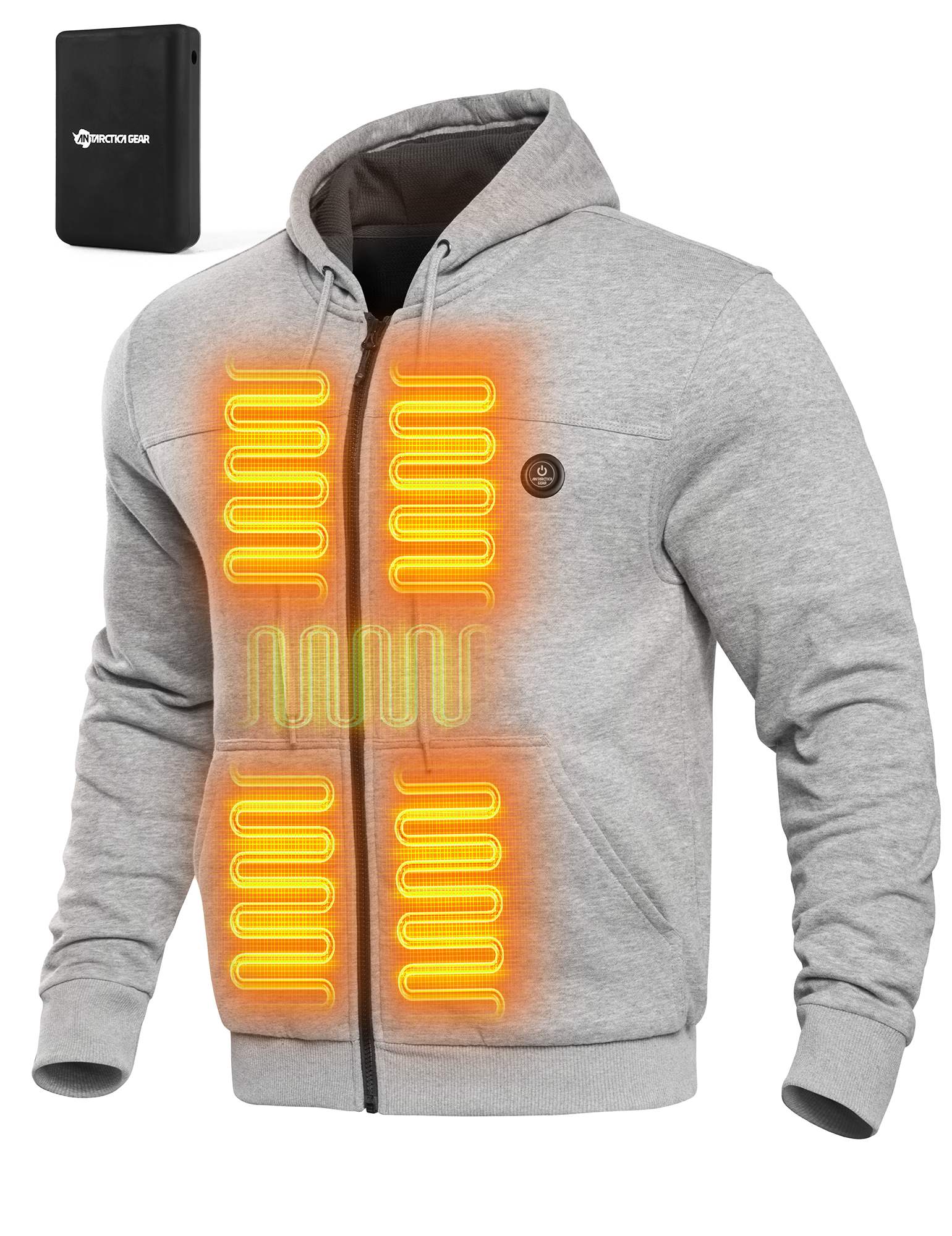 ANTARCTICA GEAR Heated Hoodie Sweater for Men with 12V 20000mAh Battery Pack-6