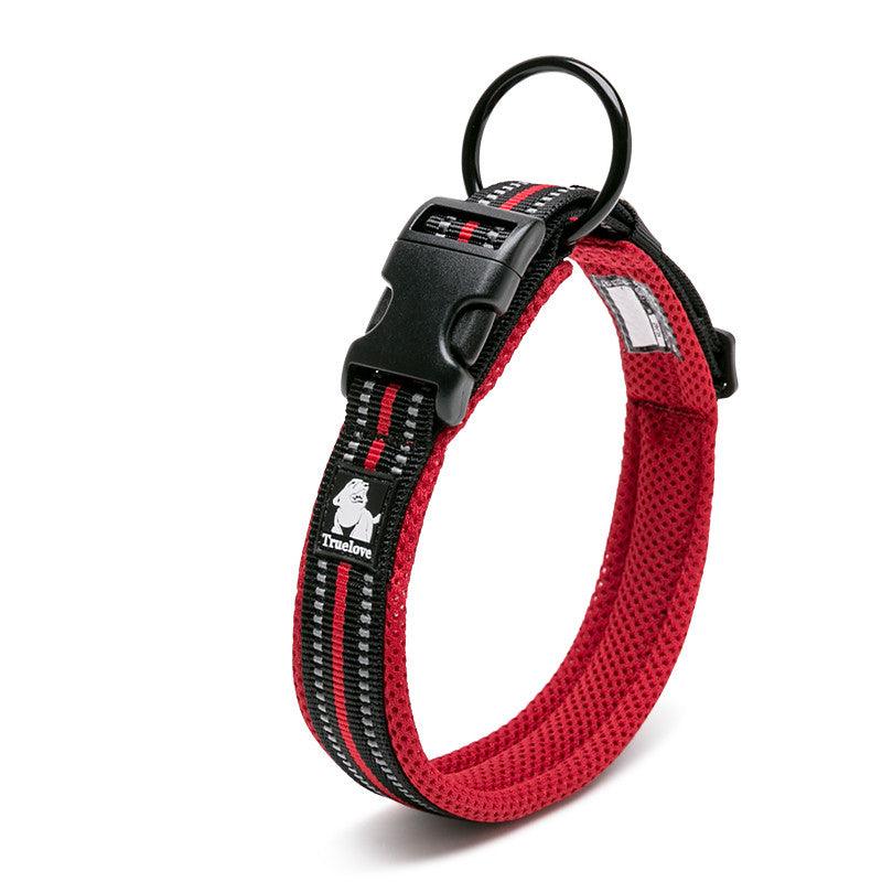 Reflective Mesh Dog Collar With Stainless Steel Buckle - Anti Strangulation Safety For Night Walks