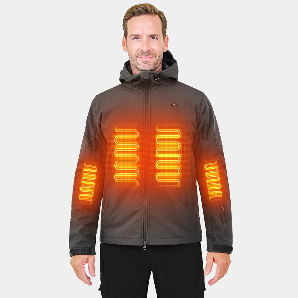 ANTARCTICA GEAR Heated Jacket for Men and Women, Winter Coat Soft Shell Heating Hood Jacket-5