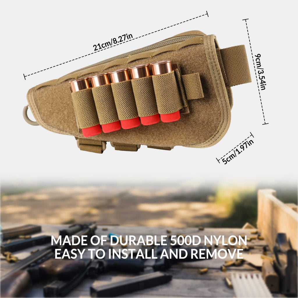 Tactical Gunstock Pouch Buttstock Shotgun Rifle Shell Holder-3
