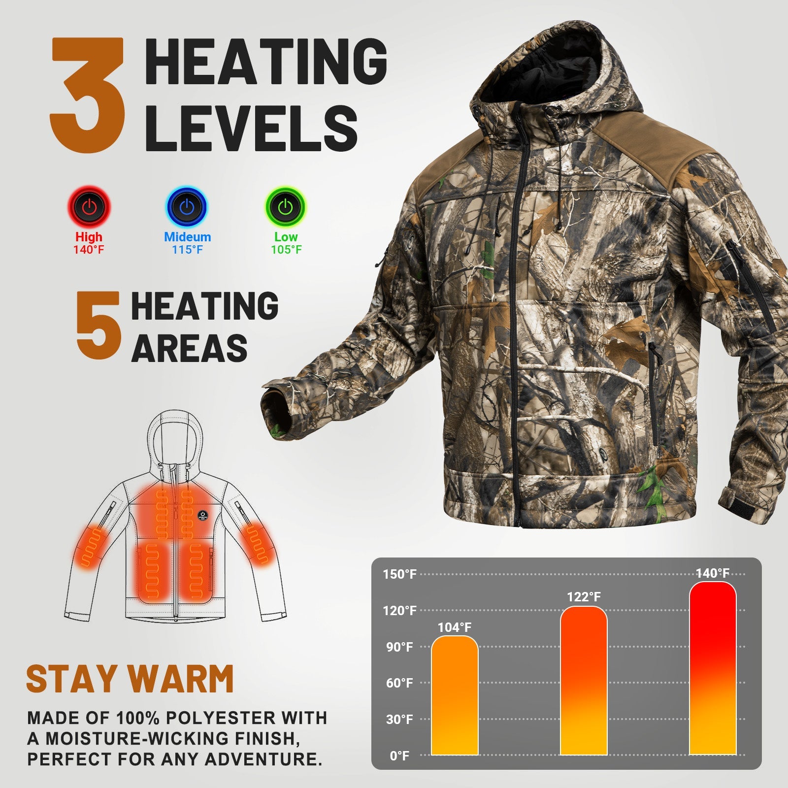 Heated Hunting Jacket for Men-2