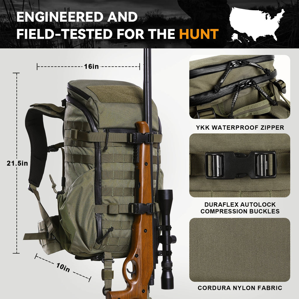 VOTAGOO® Hunting Backpack with Rifle/Bow Carry System-1