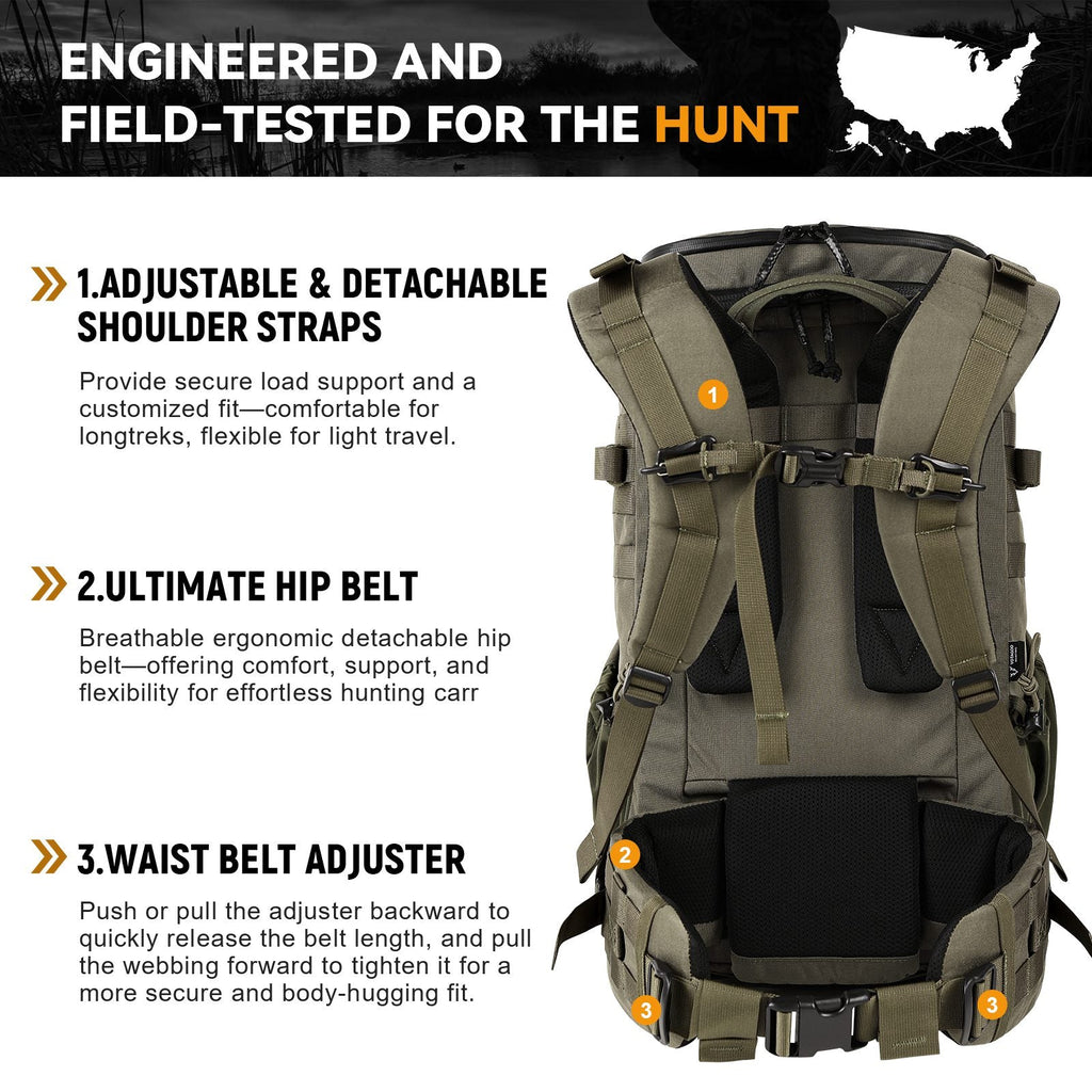 Hunting Backpack with Rifle/Bow Carry System-3