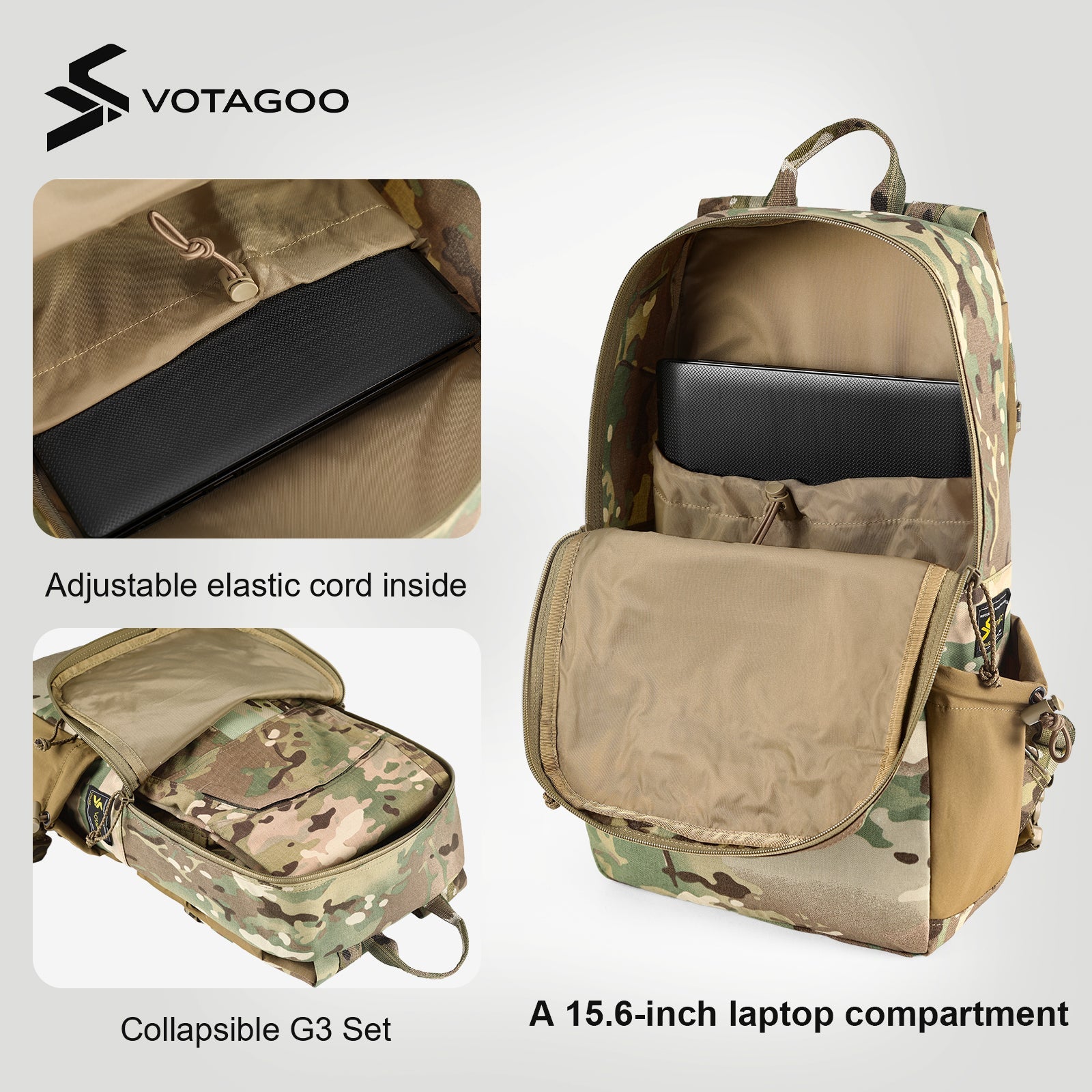 VOTAGOO® Tactical Backpack with Carbon Frame
