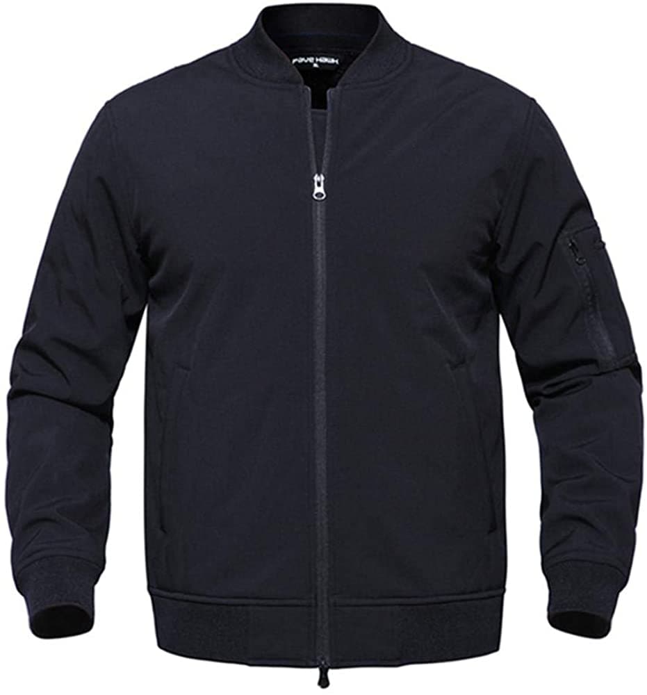 Startaike Mens Warm Full Zip Long Sleeve Bomber Flight Jacket-6