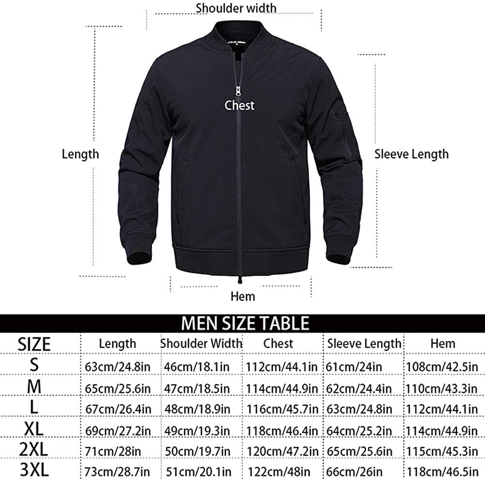 Startaike Mens Warm Full Zip Long Sleeve Bomber Flight Jacket-4