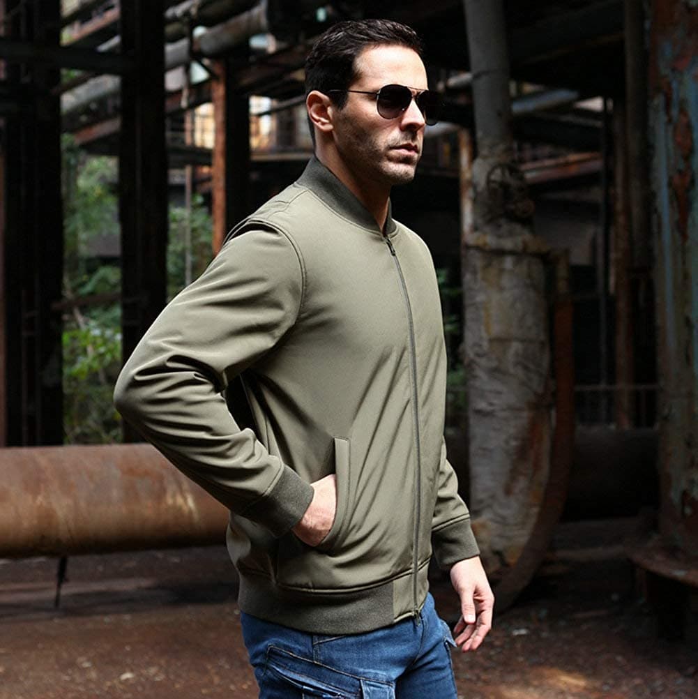 Startaike Mens Warm Full Zip Long Sleeve Bomber Flight Jacket-1