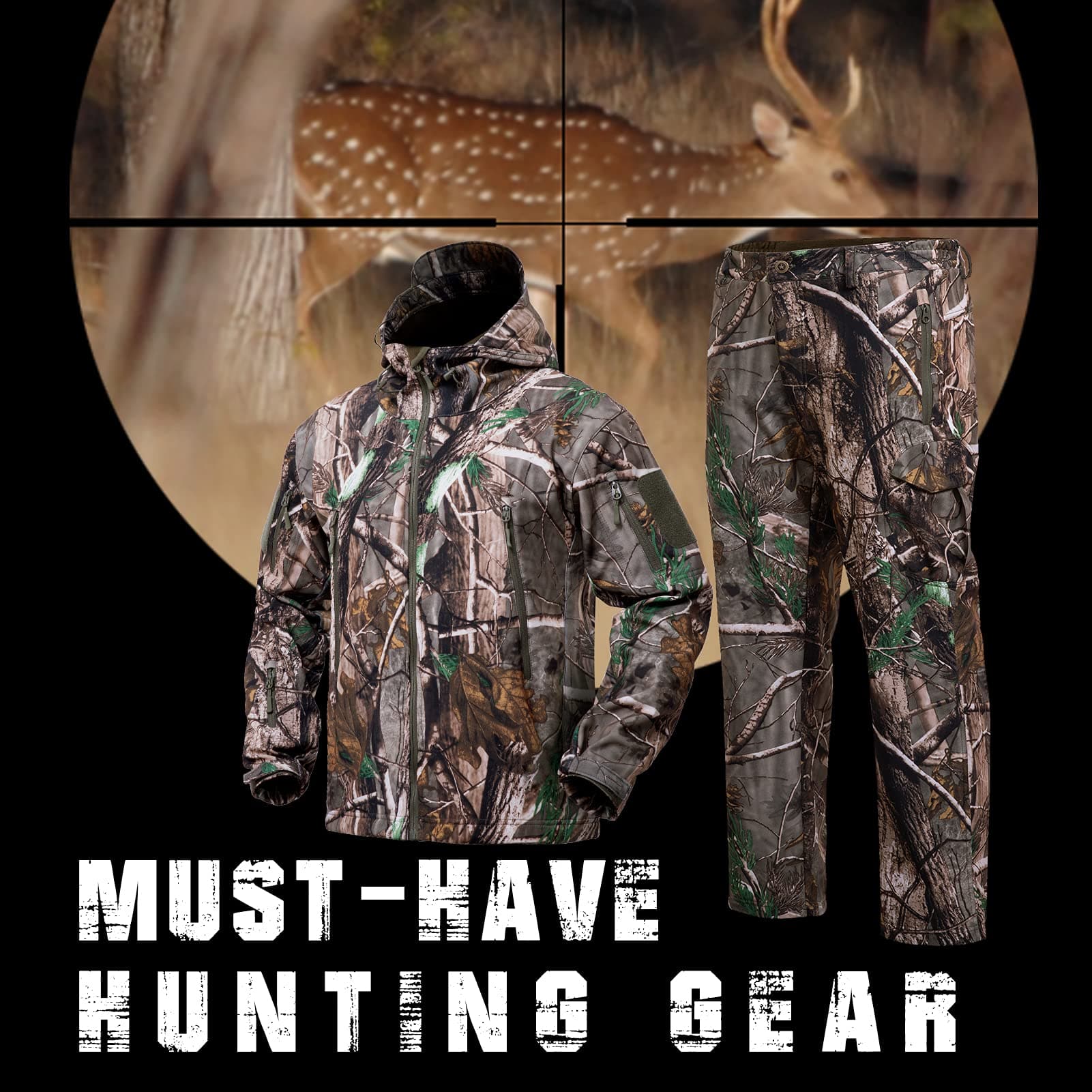 Hunting Gear Suit For Men Camouflage Windproof Jacket-4