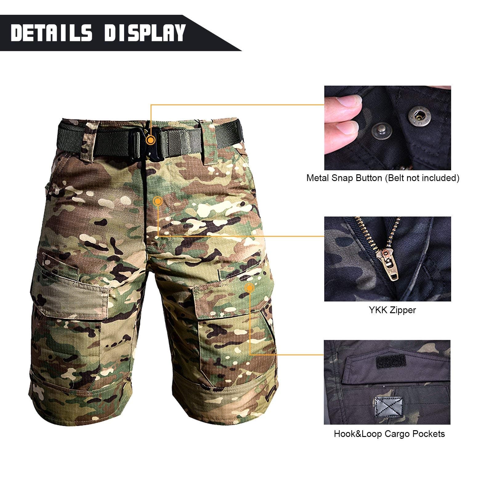 Cargo Men's Tactical Waterproof Ripstop Summer Shorts-3