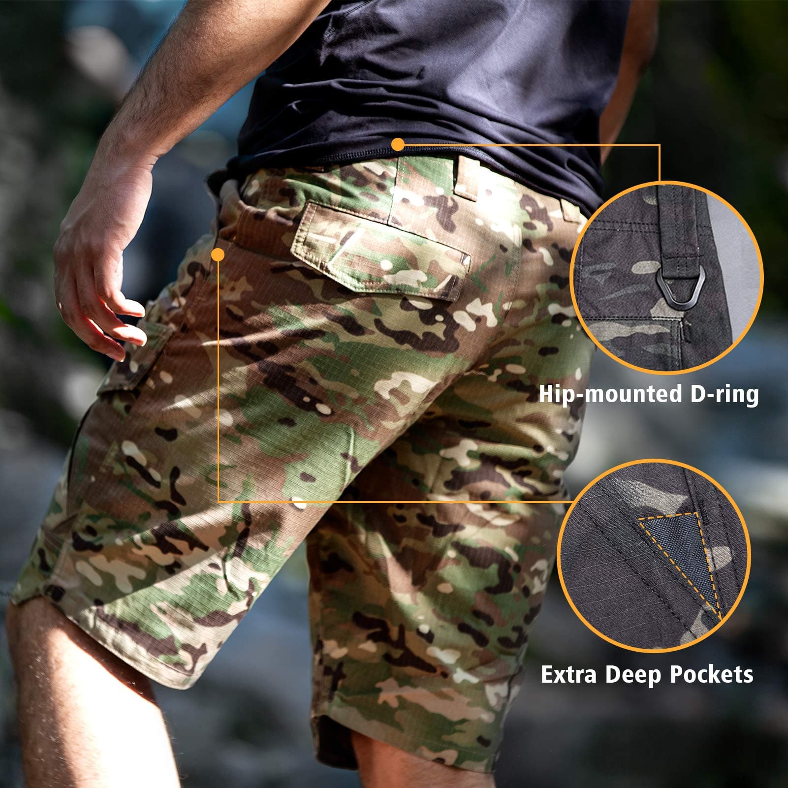 Cargo Men's Tactical Waterproof Ripstop Summer Shorts-4