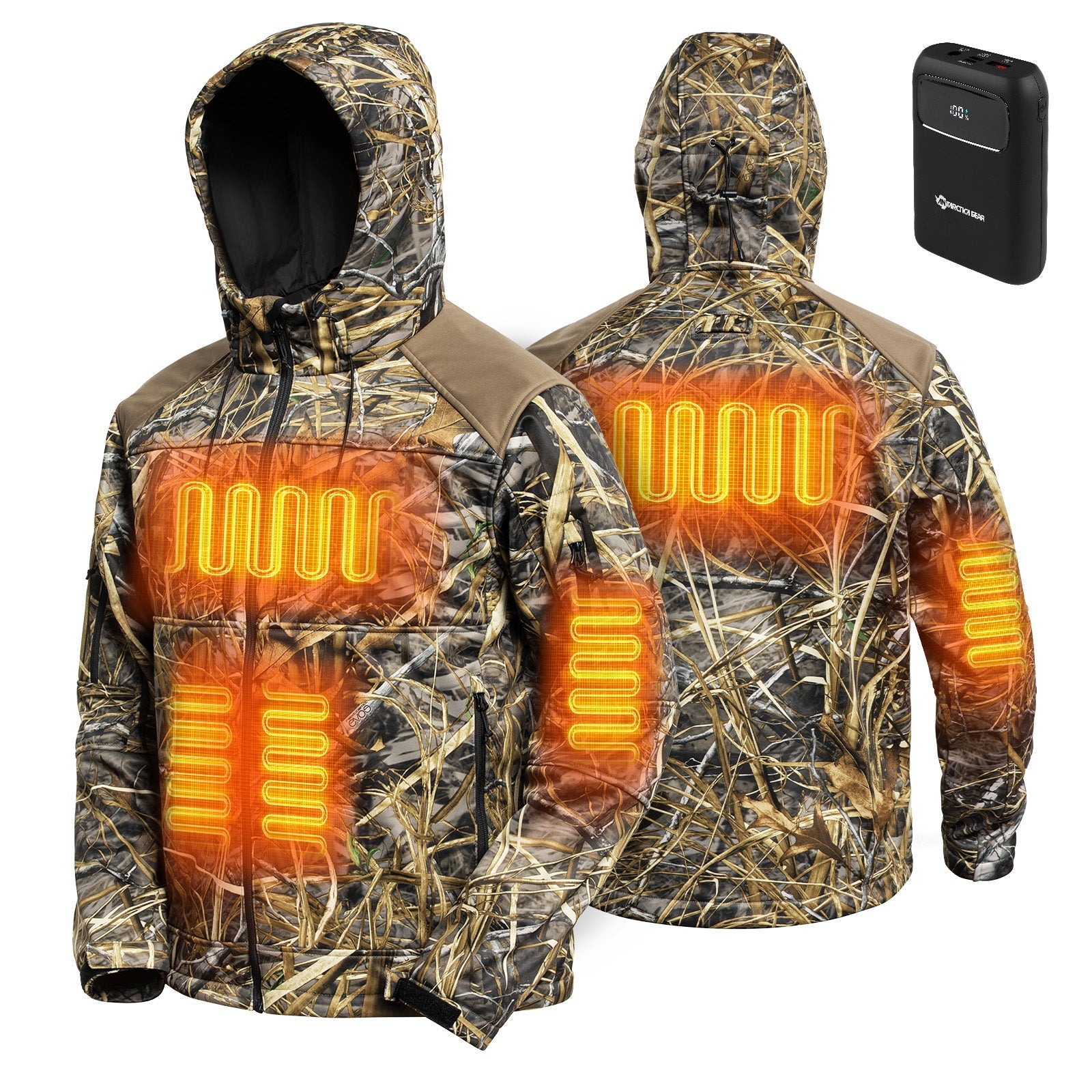 ANTARCTICA GEAR Heated Hunting Jacket for Men with 12V 15000mAh Battery Pack
