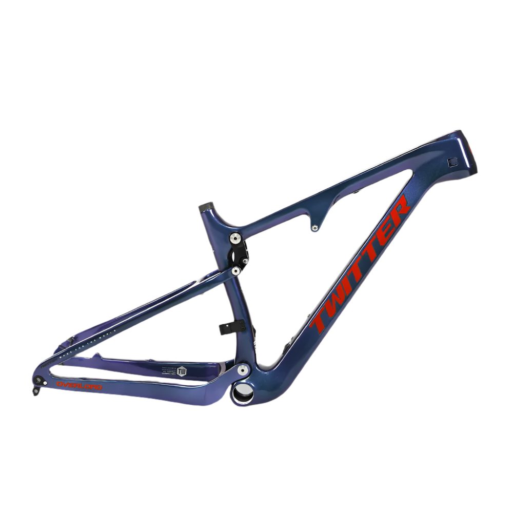 TWITTER OVERLORD Full Suspension Carbon MTB Frame – T800 Mix, 29"/27.5", AM, with ROCKSHOX MNR Rear SHOX
