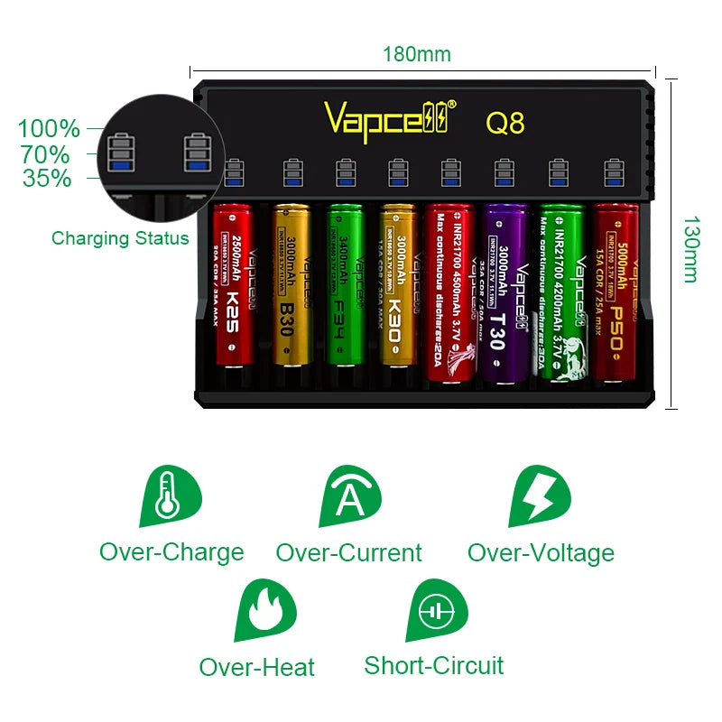 Vapcell Q8 8 Slot Charger