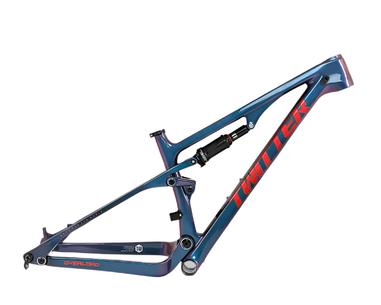 TWITTER OVERLORD Full Suspension Carbon MTB Frame – T800 Mix, 29"/27.5", AM, with ROCKSHOX MNR Rear SHOX