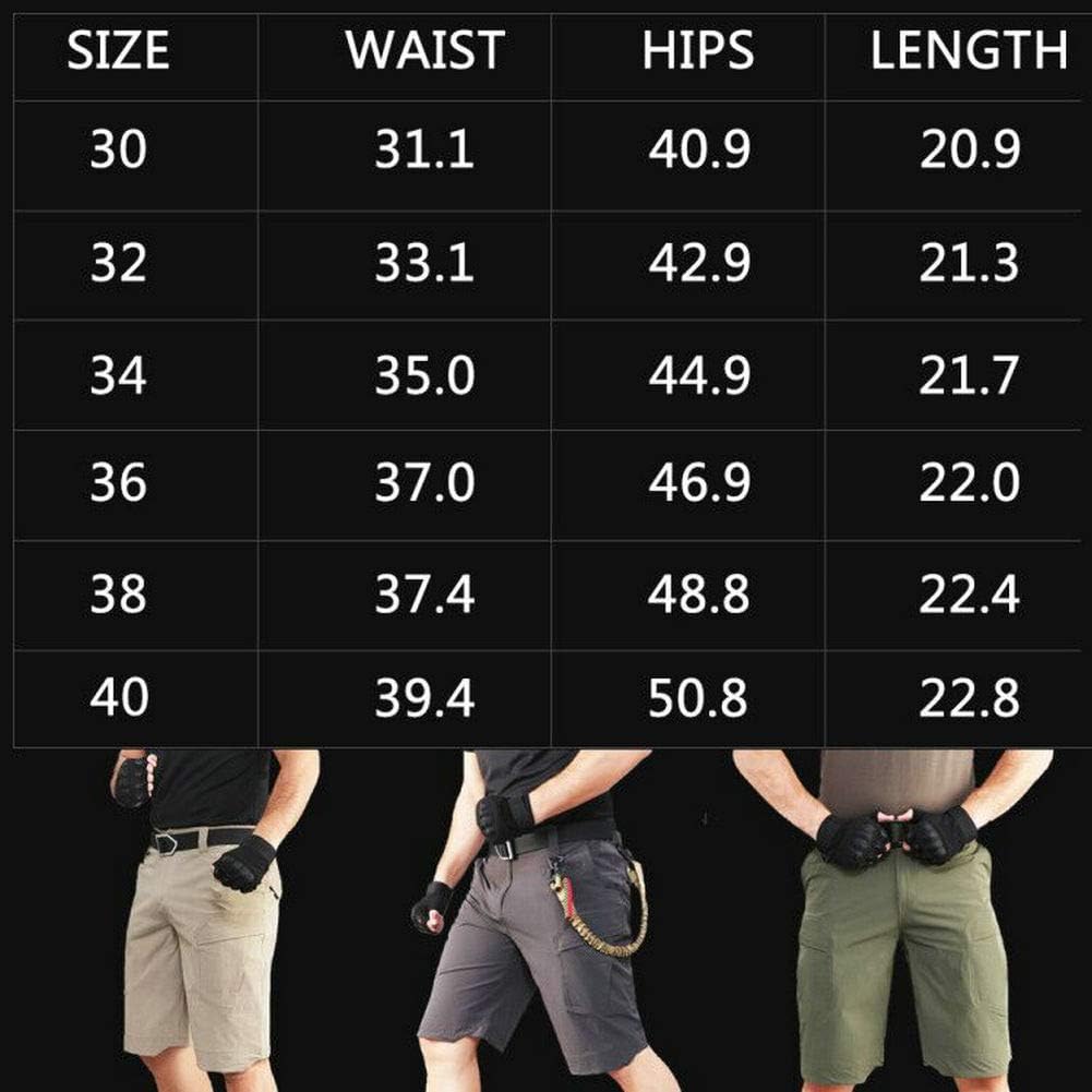 Men's Tactical Cargo Shorts Lightweight Waterproof Ripstop Summer Casual Hiking Pants-3