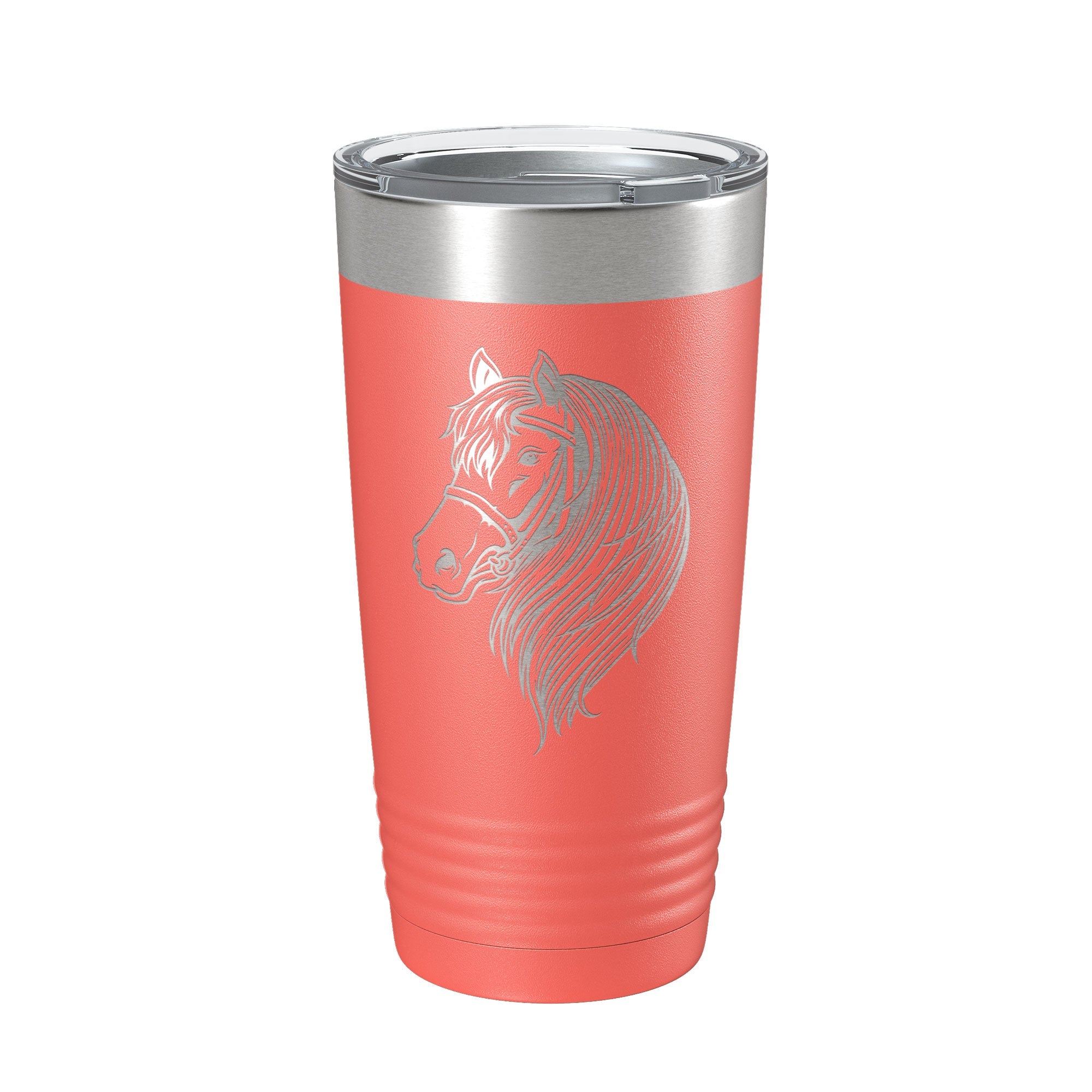 Horse Face Tumbler Horseback Rider Travel Mug Equestrian Gift Insulated Laser Engraved Coffee Cup Horse Lover Farmer 20 oz