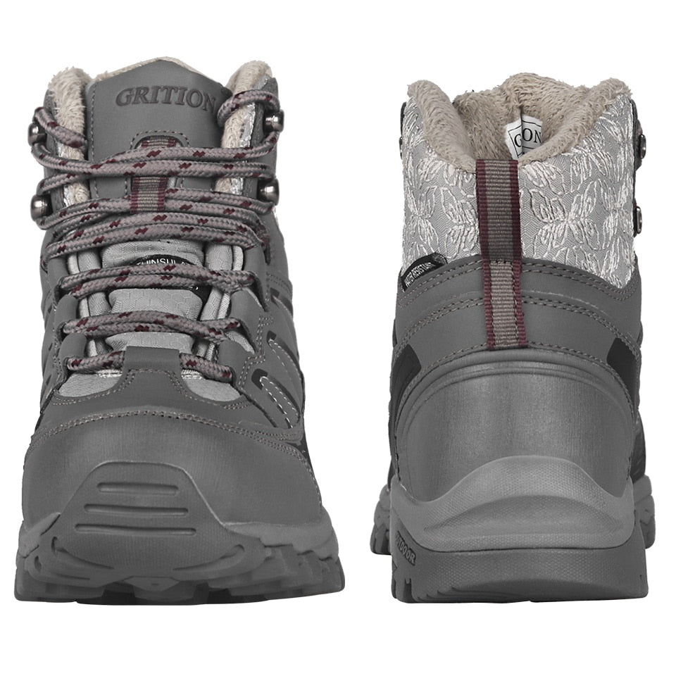 Hiking Shoes Waterproof Mountain Keep Warm Non-slip PU Leather Snow Mountain Hunting Shoes Outdoor Fashion Winter